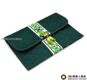 자수누비 통장지갑(초록)